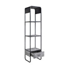 Raziela - TV Stand Side Pier - Concrete Gray & Black