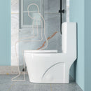 1 Piece Toilet For Bathroom, Dual Flush 1.24 / 1.6 Gpf, Soft Closing Seat - White by HouseOfZazla