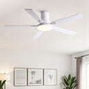 Flush Mount Ceiling Fans With LED Light And Remote Control, 5 Blades by HouseOfZazla