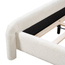 Upholstered Platform Bed Frame With Curved Headboard, Wood Slats Support by HouseOfZazla