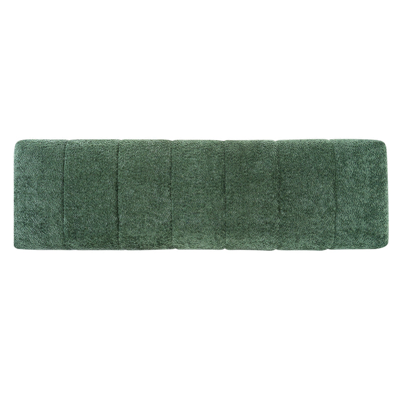 Green Boucle Upholstered Indoor Dining Bench, photo 9 of 10