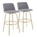Toriano - Contemporary Fixed Height Barstool With Swivel And Round Footrest (Set of 2) by HouseOfZazla