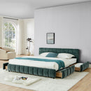 Modern Platform Bed Frame With Thick Fabric by Unique Piece Furniture