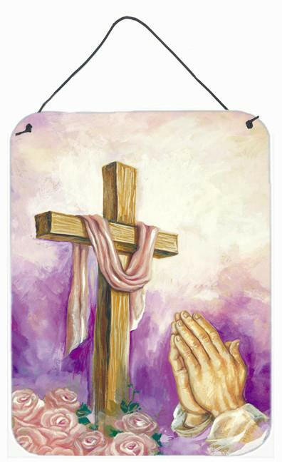 Easter Cross with Praying Hands Wall or Door Hanging Prints APH2810DS1216