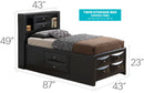 Modern Design Storage Bed With Bookcase Headboard by HouseOfZazla
