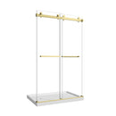 43"-48" W x 76" H Brushed Frameless Shower Door by HouseOfZazla