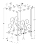 Accent Table, Side Tempered Glass, Transitional - Silver by HouseOfZazla