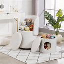 Barrel Chair & Built In Storage, 360° Swivel - Beige by HouseOfZazla