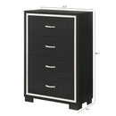 4 Drawer Bedroom Chest With Handles Furniture - Black by HouseOfZazla