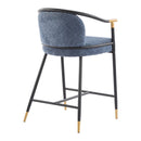 26" H Upholstered Counter Stool with Metal Frame (Set of 2) - Navy by HouseOfZazla