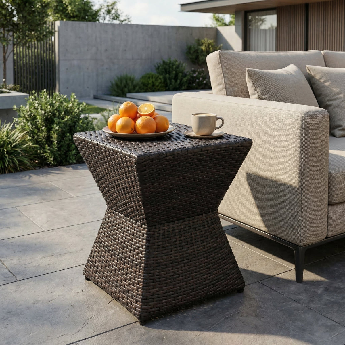 Calhoun 16 Outdoor Wicker End Table, photo 2 of 10
