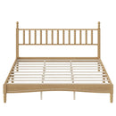 King Size Wood Platform Bed with Gourd Shaped Headboard