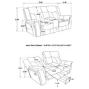 Carmen - Cool Motion Loveseat With Storage, With Reclining Function And Built In Storage - Gray