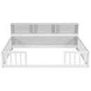 Floor Bed With Side Bookcase, Shelves, Guardrails by HouseOfZazla