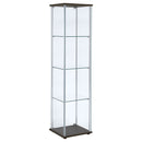 Bellatrix 3-shelf Clear Glass Curio Cabinet Cappuccino