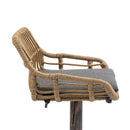 COOLMORE Modern Swivel Bar Stools Set of 2 Adjustable Counter Height Chairs with Footrest in Gray Linen