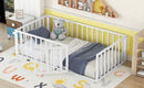 Metal Floor Bed Frame With Fence And Door by HouseOfZazla