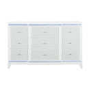 Adalid - Dresser With LED Light And Glittered Drawer Fronts - White by HouseOfZazla