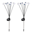 2Packs Solar Scary Eyeballs Lights Outdoor Halloween Decoration Swaying Light Halloween Path Lights Ornaments with Total 12LED IP65 Waterproof for Yar