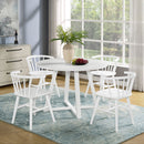 Edo - 5 Piece Dining Set, Trestle Dining Table With 4 Windsor Chairs - White by HouseOfZazla