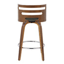Cosini - Mid Century Modern Fixed Height Barstool With Swivel With Round Footrest (Set of 2)