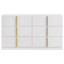 Ines 6-drawer Bedroom Dresser Cabinet White High Gloss