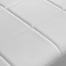 57.9" Width Modern Upholstery Faux Bonded Leather Loveseat Sofa for Living Room Accent Love Seats for Small Spaces 2 Seater Couch Sofa Office Apartment Studio Furniture with Golden Metal Arms,White