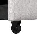 80.3" Pull Out Sofa Bed Modern Padded Upholstered Sofa Bed, Linen Fabric 3 Seater Couch with Storage Chaise and Cup Holder, Small Couch for Small Spaces