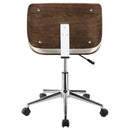 Walker Edison | Ecru and Walnut Swivel Office Chair