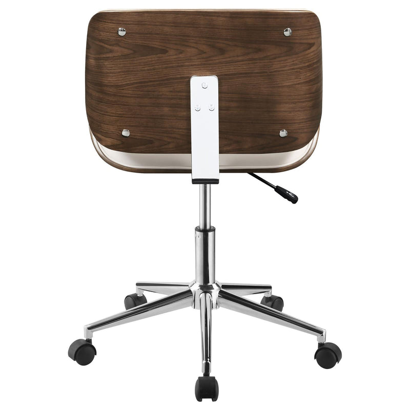 Walker Edison | Ecru and Walnut Swivel Office Chair