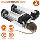 2Pcs Humane Live Mouse Trap Reusable Rat Rodent Trap Catch Release Cage Safe for Family Children Pets Easy Setup