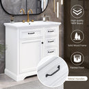36" Bathroom Vanity With Sink, 2 Tip-Out Drawers, Soft Close Hinges by HouseOfZazla