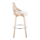 Charlotte - Farmhouse Fixed Height Bar Stool With Swivel And Round Footrest (Set of 2) by HouseOfZazla