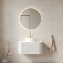 DINA 30" Bathroom Vanity & Sink with Floating Curved Edges and Striped Storage by HouseOfZazla