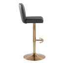 Henry - Contemporary Adjustable Barstool With Swivel With Rounded T Footrest (Set of 2) by HouseOfZazla