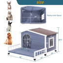 Large Wooden Dog House with Terrace