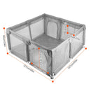 Baby Play Yard 50x50x24in Infant Play Game Child Fence Play Yards Breathable Kids Activity Center with Anti-Slip Suction Base 2 Zipper Doors for Infan