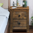 Wood 2 Storage Sliding Drawers End Nightstand-Oak by LJGDeals