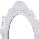 Vanity Table Set with Cushioned Stool with 360¬∞ Rotating Oval Mirror and Three Drawers-White by LJGDeals