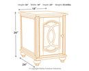 Realyn - Chair Side End Table - Insert Mirror - White / Brown