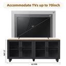 Farmhouse TV Stand With Solid Wood Gourd Shaped Legs For TVs Up To 70" by HouseOfZazla