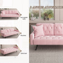 Sofa Bed With Nail Head Trim And Cup Holders - Pink by HouseOfZazla