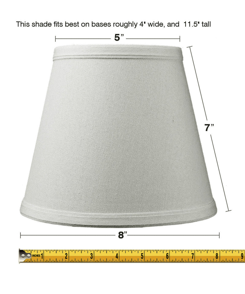 8"W x 7"H Empire Linen Edison Clip On Lamp Shade Light Oatmeal