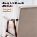 Mid Century Modern Accent Chair With Solid Wood Frame And Extra Thick Backrest