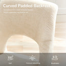 Upholstered Dining Chairs Set of 2 with Curved Rubberwood Legs