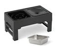 Dog Double Bowls Stainless Stand Adjustable Height Pets Feeding Dish Bowl Big Dog Elevated Food Water Feeders For Dogs  Pet Products