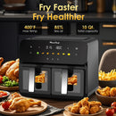 10QT Dual Air Fryer with Double Basket and Digital Touchscreen Control by HouseOfZazla