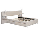 Upholstered Platform Bed With Reading Lights, Drawers, Trundle And Shelves by Unique Piece Furniture