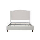 Hannah - Upholstered Wingback Bed Size / Tall Headboard Upholstered King Bed / Premium Textured Look / Minimalist Designs / No Box Spring Needed by HouseOfZazla
