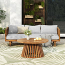 Acacia Wood Patio Furniture Set: Outdoor Daybed & Coffee Table